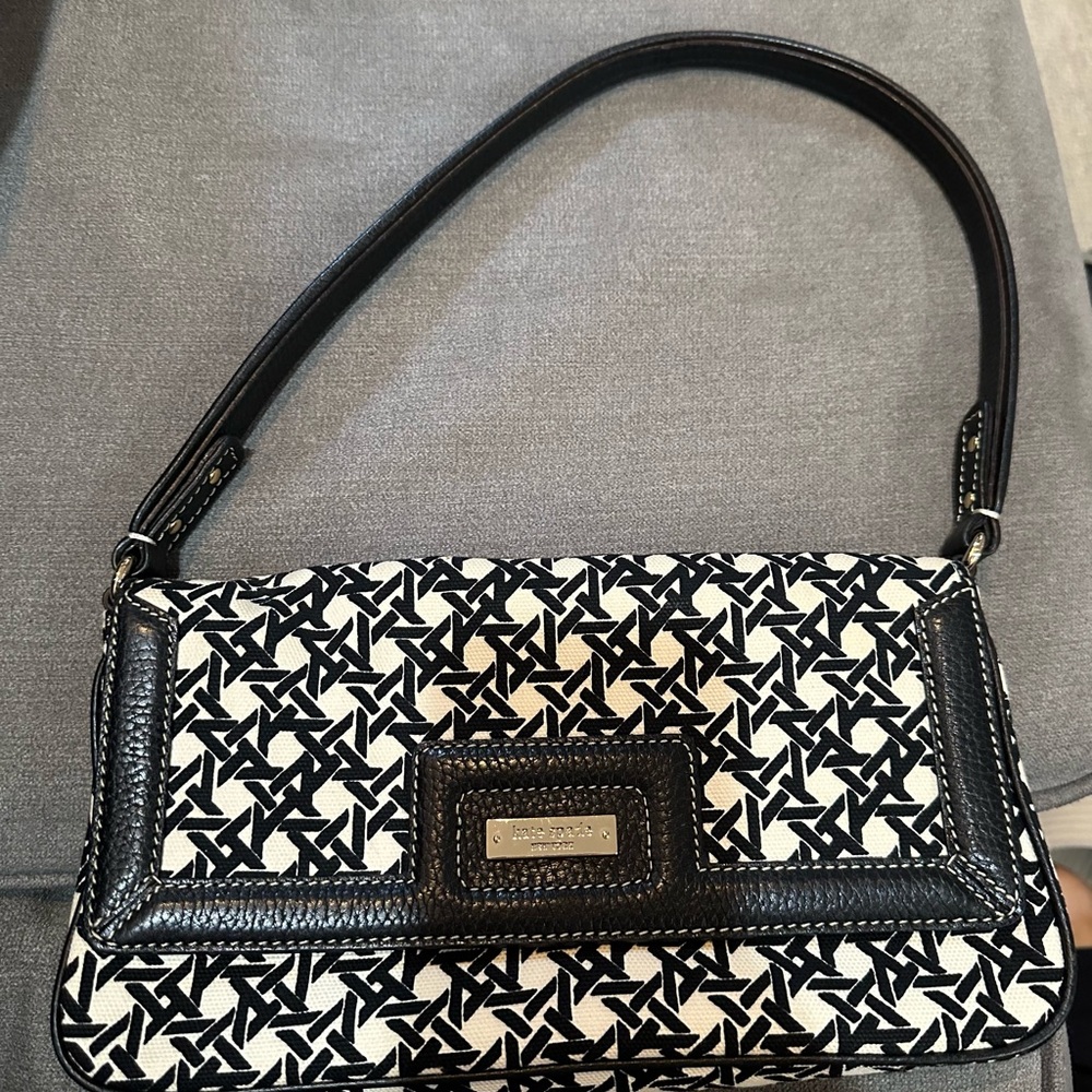 Kate Spade Black and White Geometric Shoulder Bag